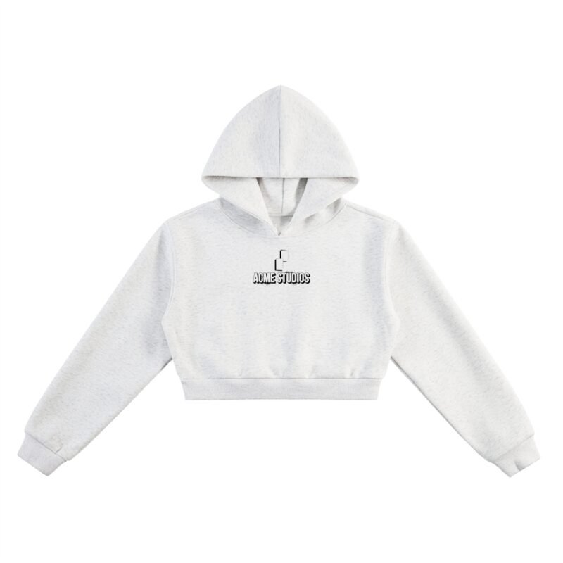 DRAW FOUR - WOMEN'S CROPPED HOODIE - GRAY