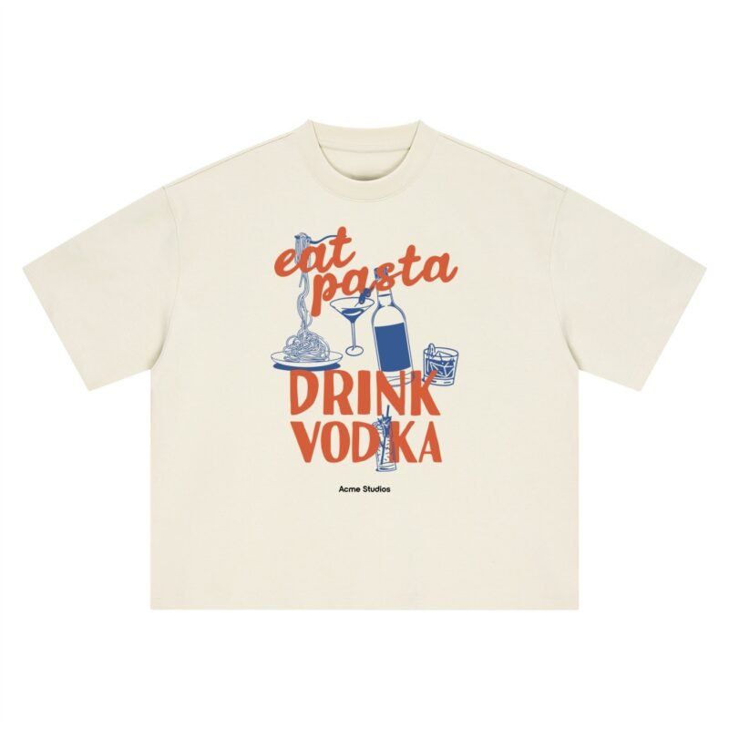 EAT PASTA, DRINK VODKA - BOXY TEE - MILD APRICOT