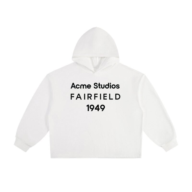 ACME STUDIOS LOGO - HEAVYWEIGHT OVERSIZED HOODIE - WHITE
