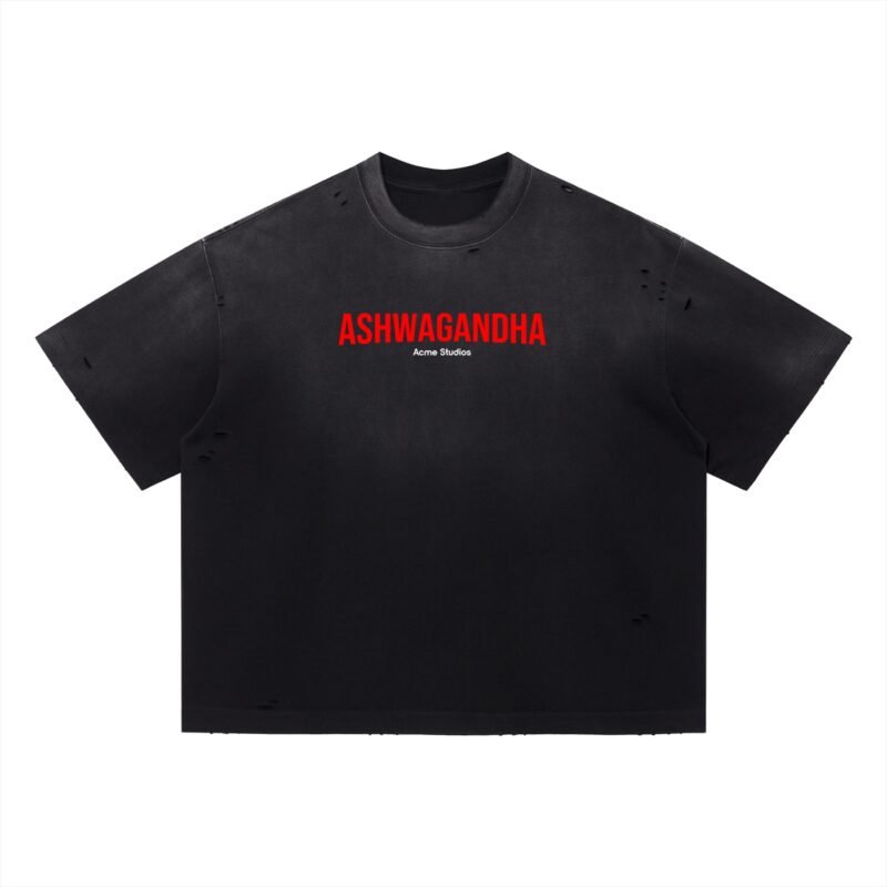 ASHWAGANDHA + CHILL - BOXY TEE - VINTAGE BLACK