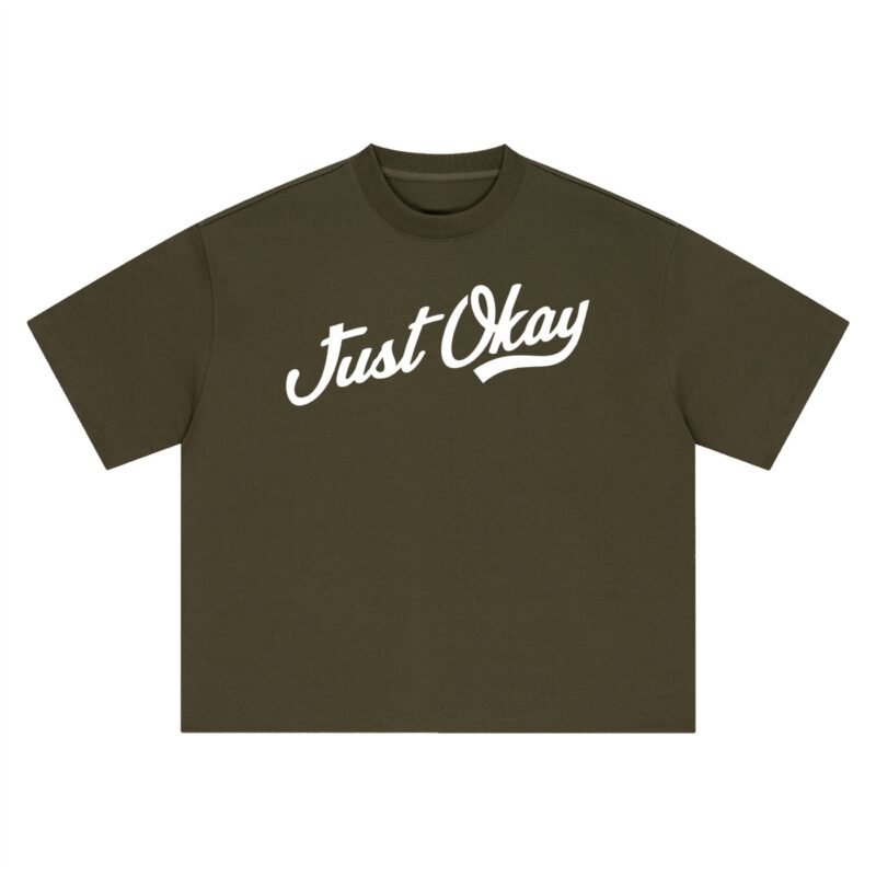 JUST OKAY - BOXY O/S TEE - ARMY GREEN